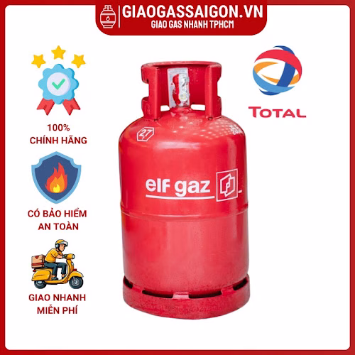Bình Gas Elf 12.5 kg màu đỏ,Gas nhập của pháp chính hãng 100%