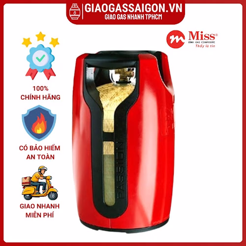 Bình gas COMPOSITE  Miss 12kg màu đỏ