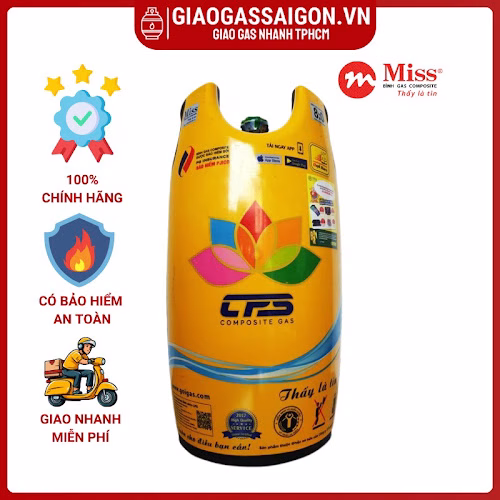 Bình gas COMPOSITE  Miss 12kg màu vàng