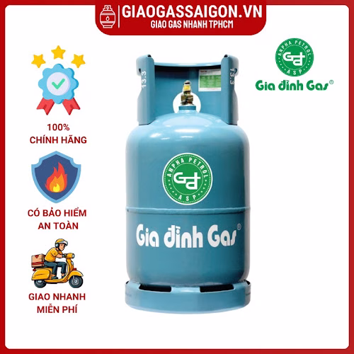 Bình gas Gia Đình 12kg màu xanh Petrolimex - GAS BÌNH MINH